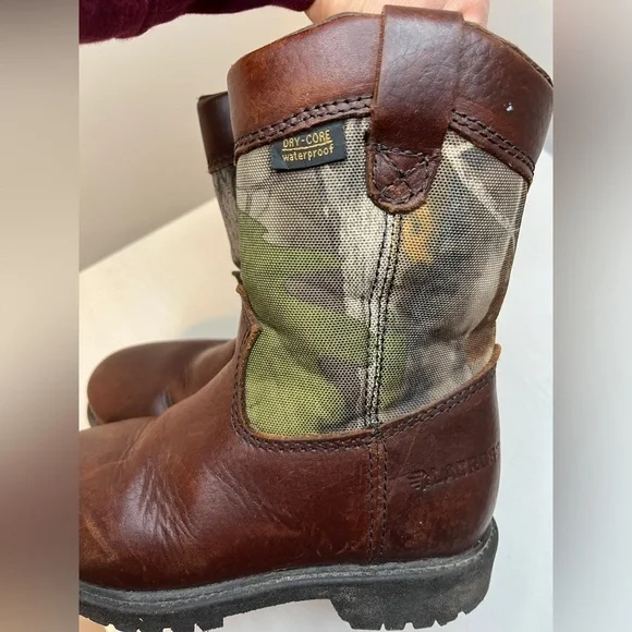 LaCrosse Wellington Youth Sz 13 Waterproof Leather CAMO Pull on Cowboy Boot - Picture 3 of 9